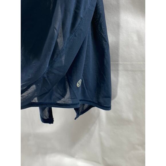 LULULEMON Women's Navy Blue Sheer Scoop-Neck Spaghetti Strap Tank Top SZ OS - Picture 7 of 9